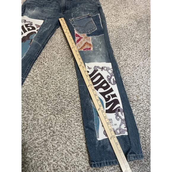 Levi’s 514 x The Bunny Stitch Co. Straight Leg 34x30 Janis Joplin Patchwork - Picture 12 of 12